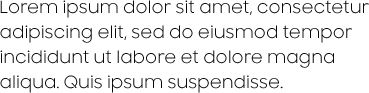 Lorem ipsum dolor sit amet, consectetur adipiscing elit, sed do eiusmod tempor incididunt ut labore et dolore magna aliqua. Quis ipsum suspendisse.